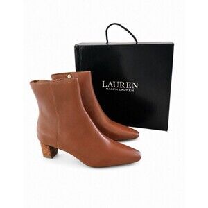 Lauren Ralph Lauren Willa Burnished Calf Leather Dress Boot Size 9.5B NIB